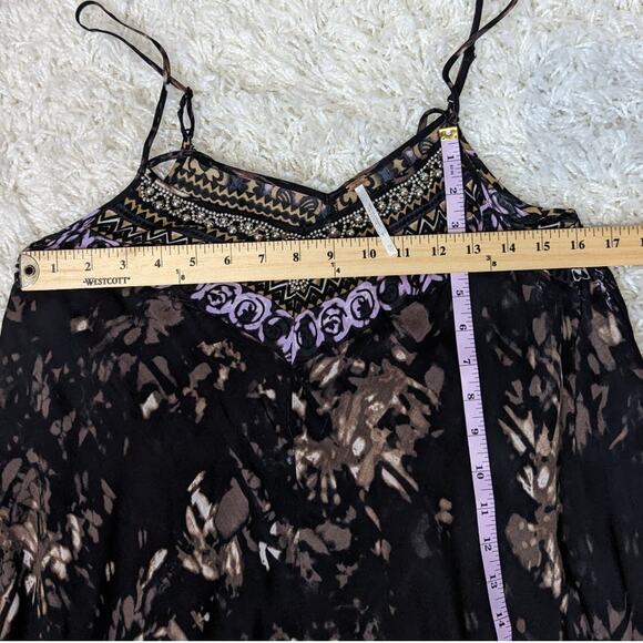 Free People Wild Divine Boho Maxi Dress Black Purple Brown Size XS - Picture 8 of 16